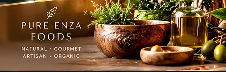 Pure Enza Foods brand concept with artisan culinary products